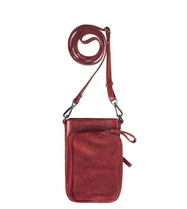 PHONE WALLET SUEDE CHILI RED